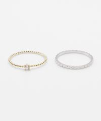 バイカラーポイントストーンセットリング