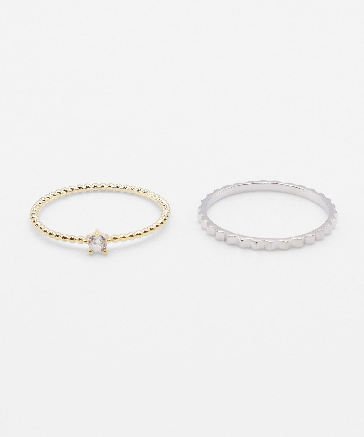 バイカラーポイントストーンセットリング