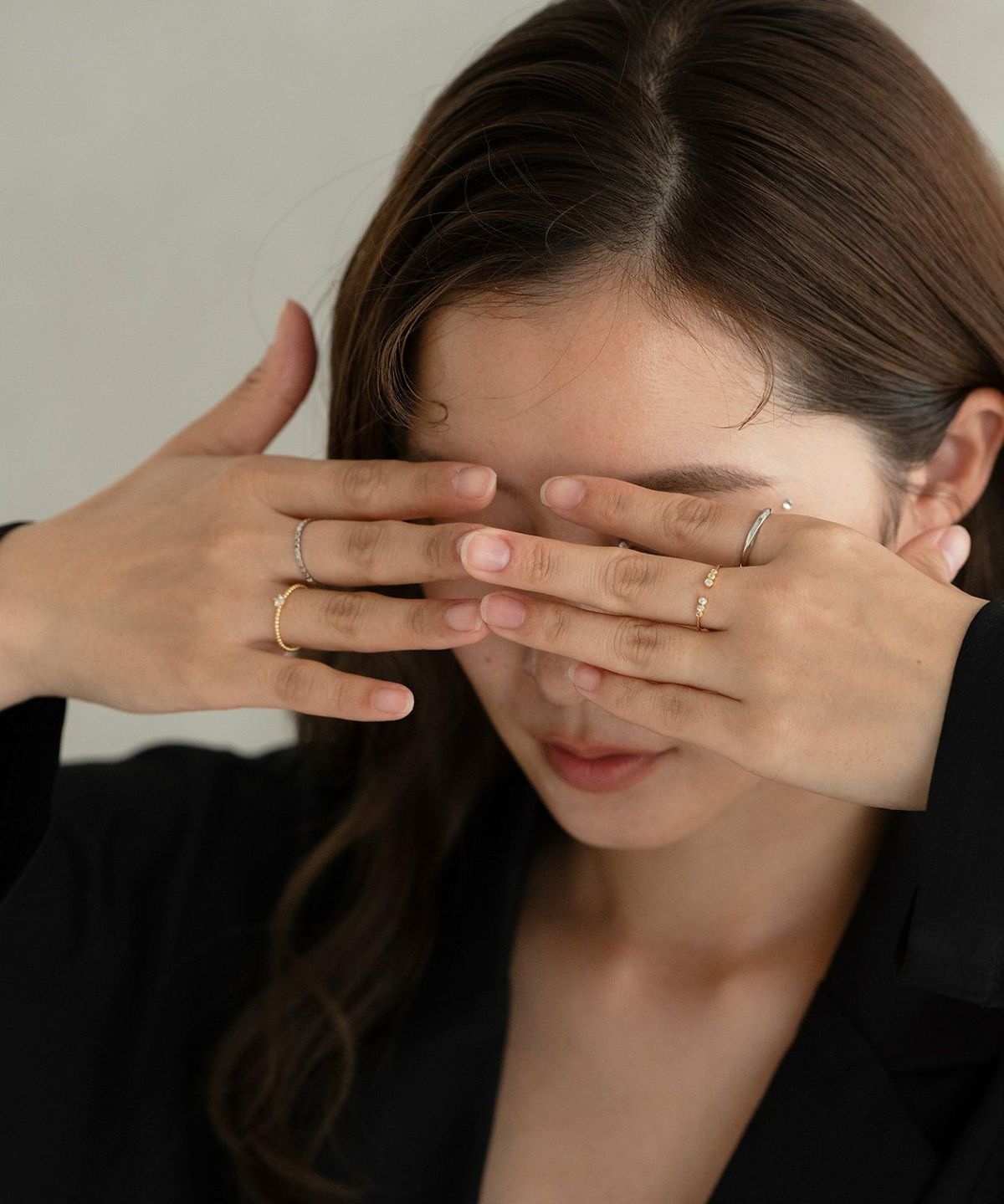 バイカラーポイントストーンセットリング