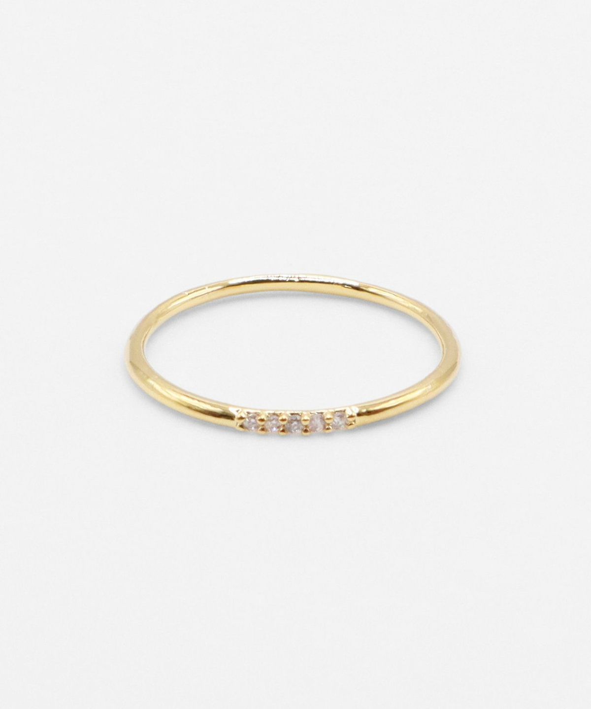 バイカラーシンプルストーンセットリング