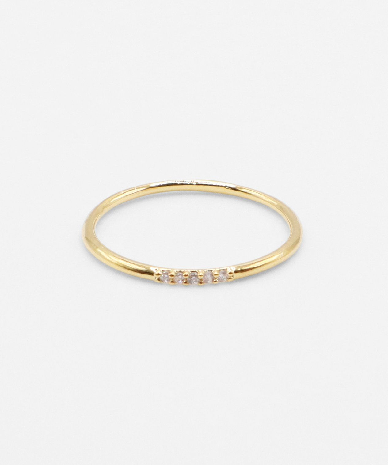 バイカラーシンプルストーンセットリング