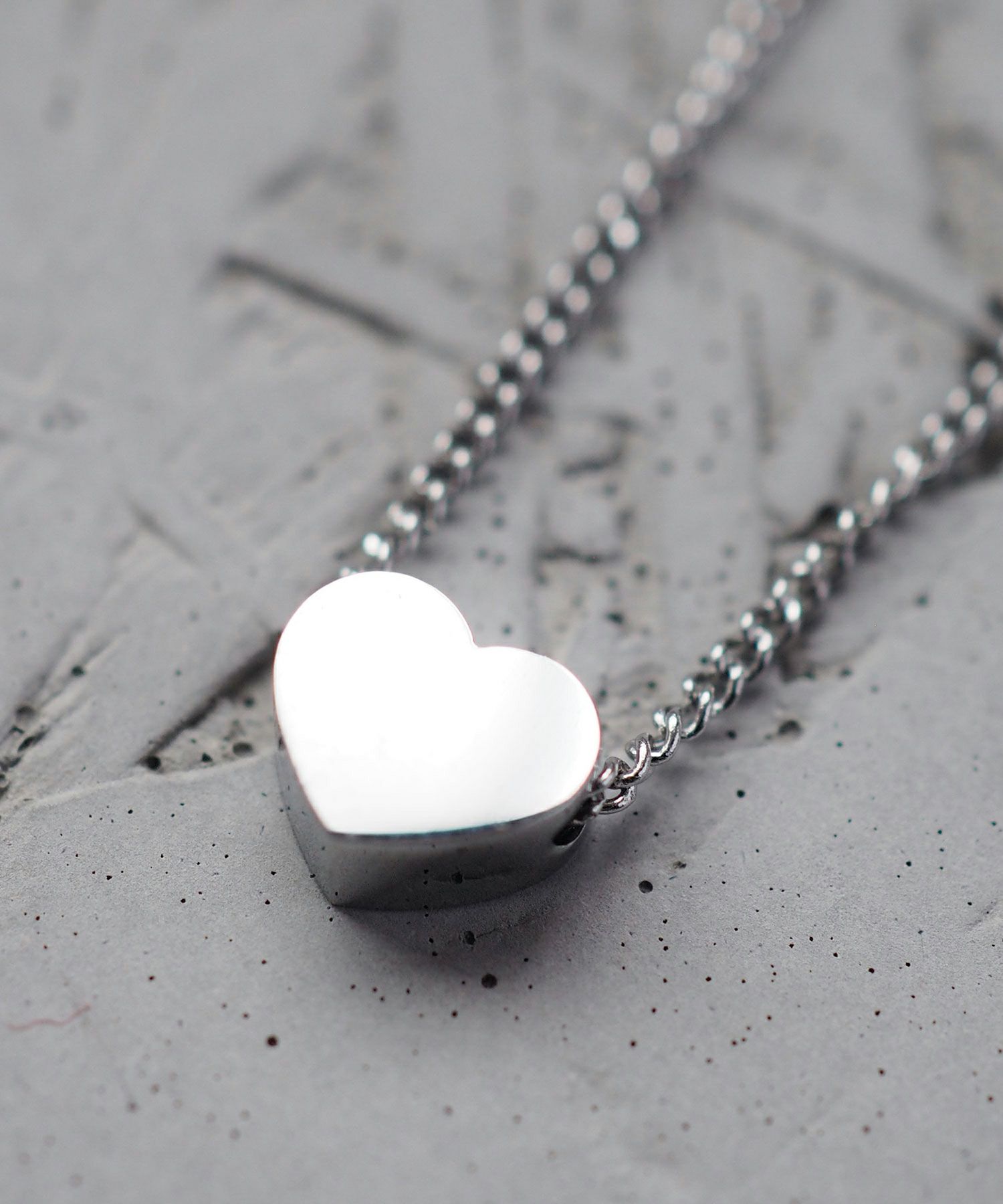 フラットハートステンレスプチペンダント