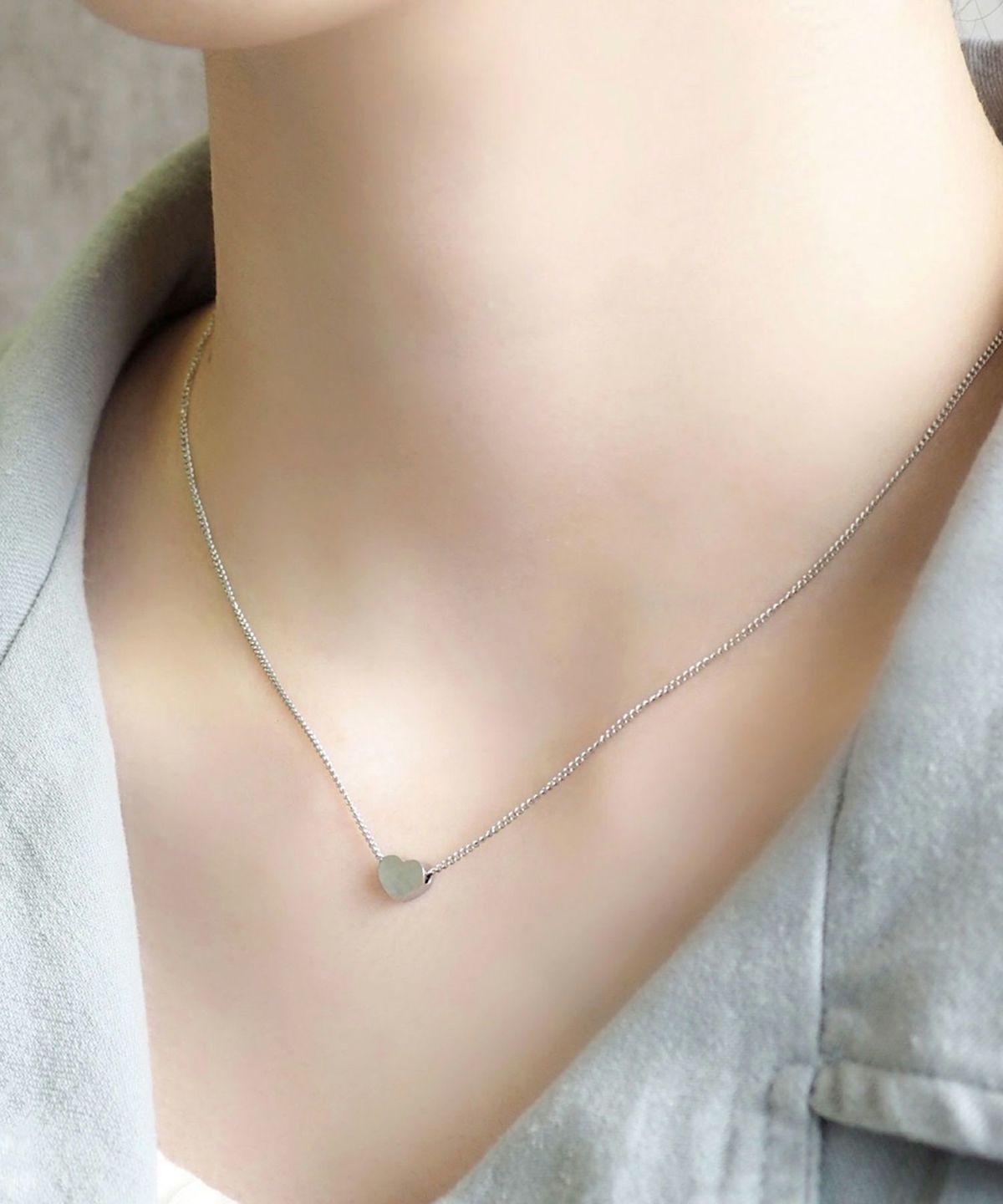 フラットハートステンレスプチペンダント