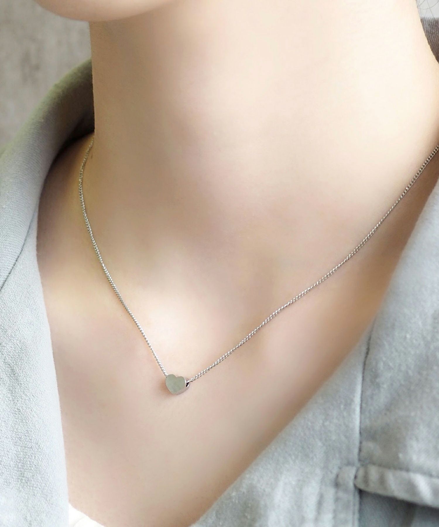 フラットハートステンレスプチペンダント