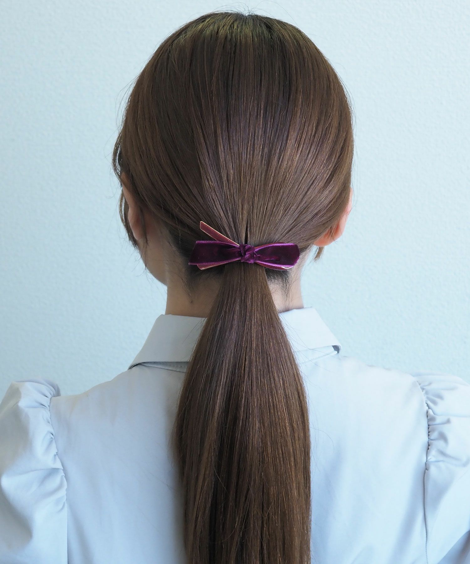 ミニベロアリボンラメポニーフック