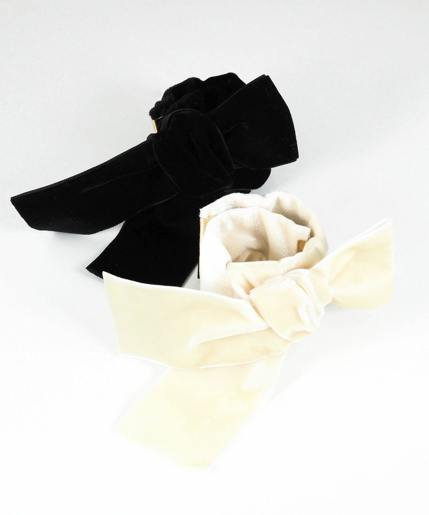 ベロアハーフリボンフック付きシュフィー