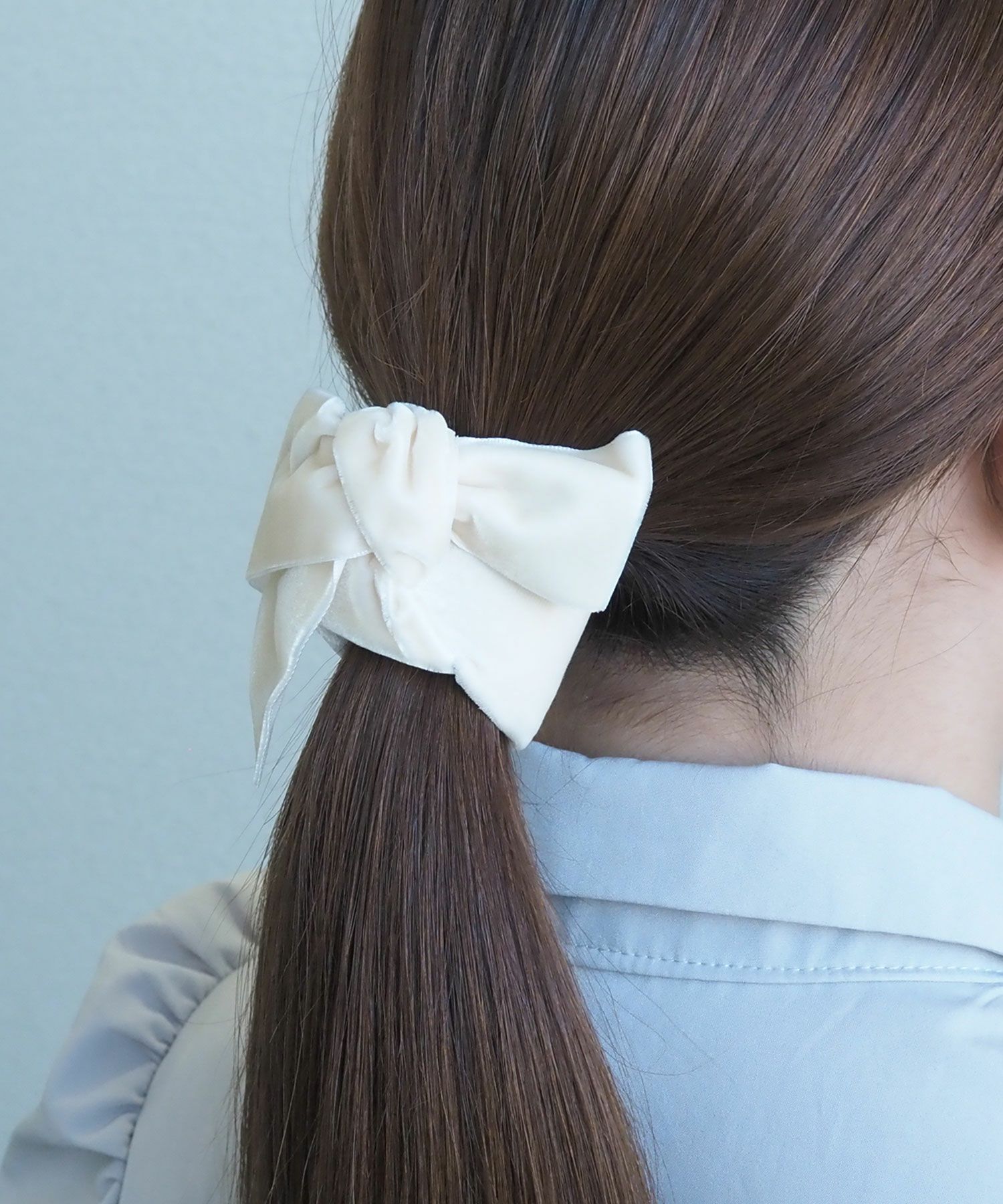 ベロアハーフリボンフック付きシュフィー