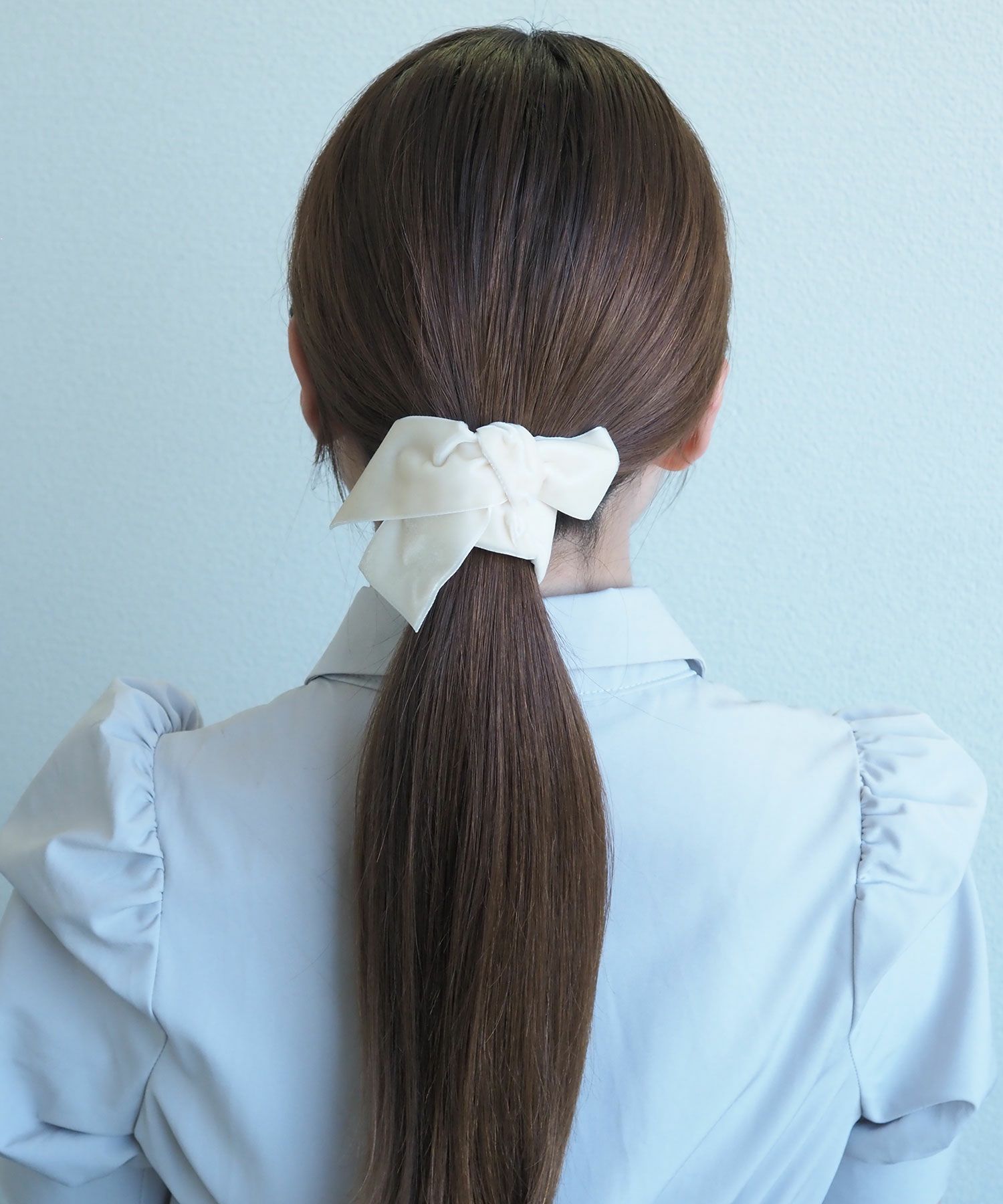 ベロアハーフリボンフック付きシュフィー