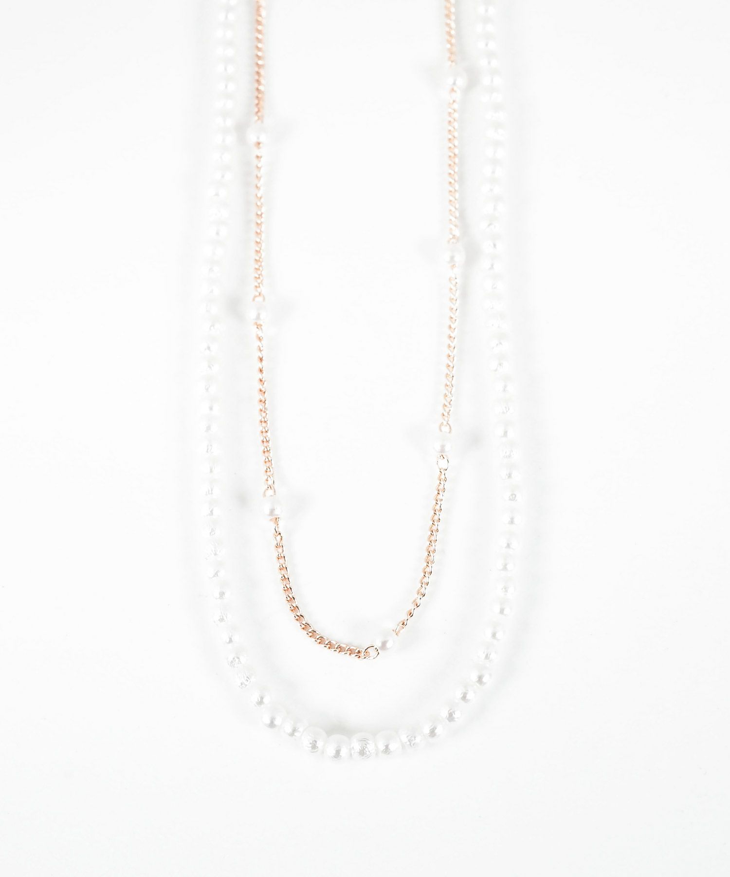 プチパール2連ネックレス