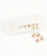 スイングダブルハートセット樹脂ノンホールイヤリング