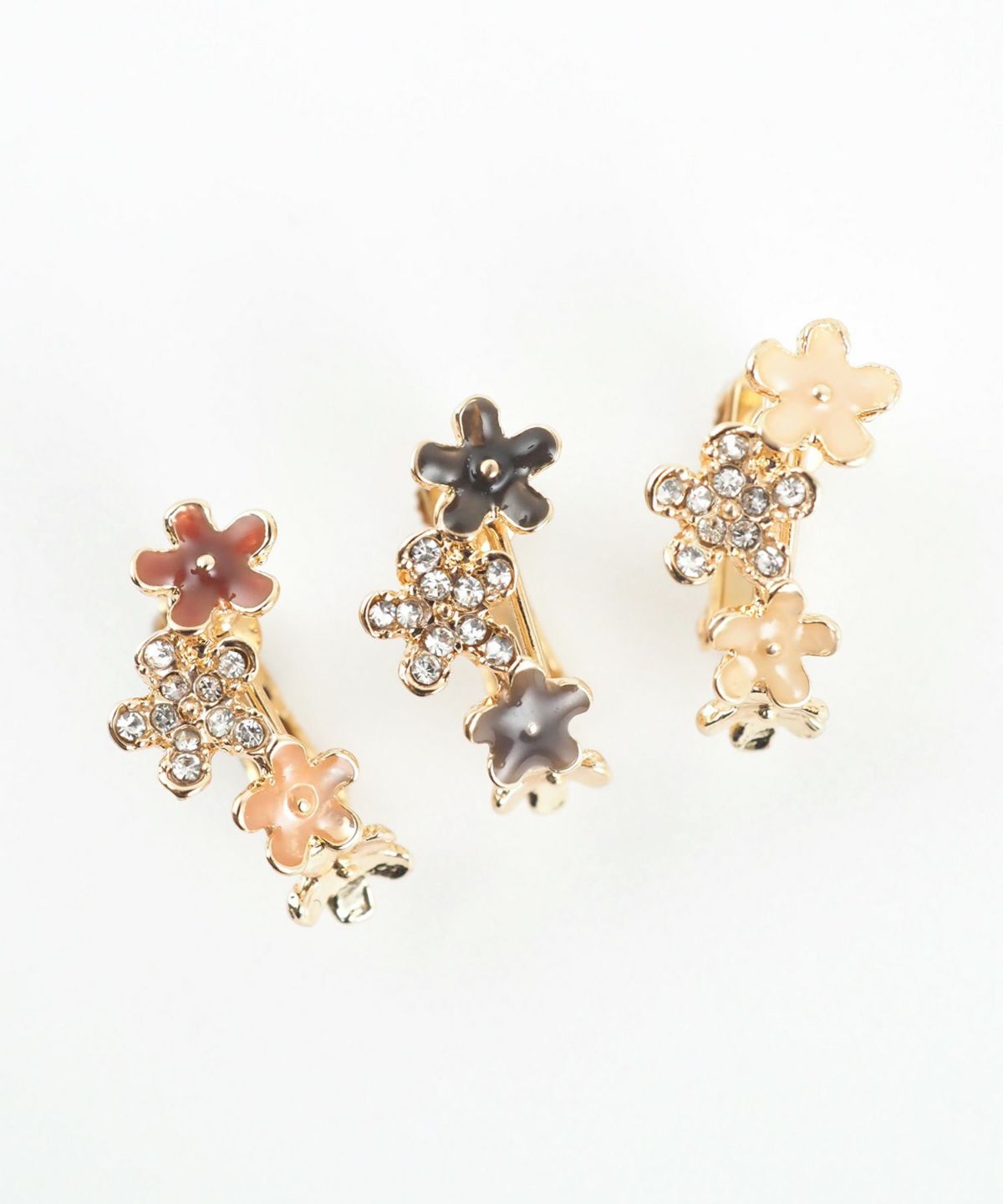 ４連フラワーIMFスプリングイヤリング