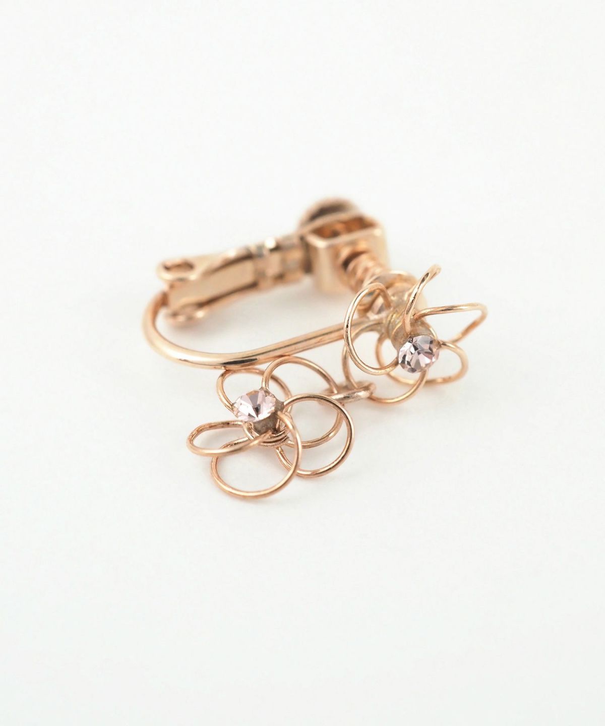 2連ワイヤーフラワーIMFスプリングイヤリング