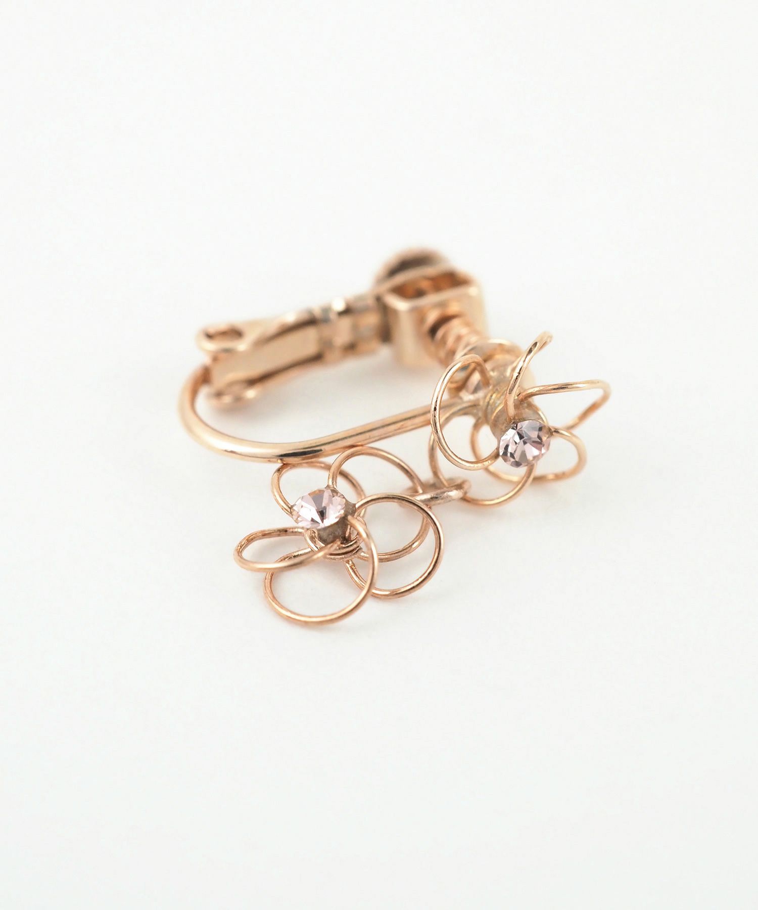 2連ワイヤーフラワーIMFスプリングイヤリング