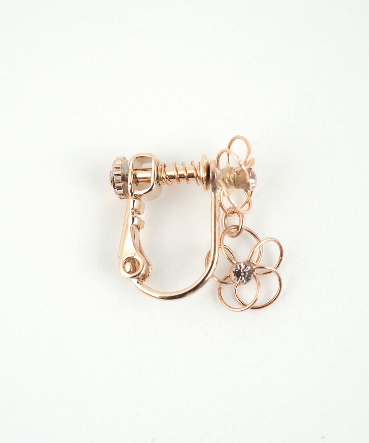 2連ワイヤーフラワーIMFスプリングイヤリング