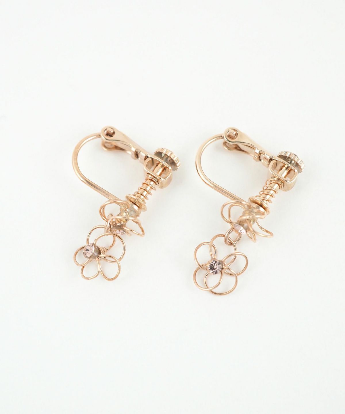 2連ワイヤーフラワーIMFスプリングイヤリング