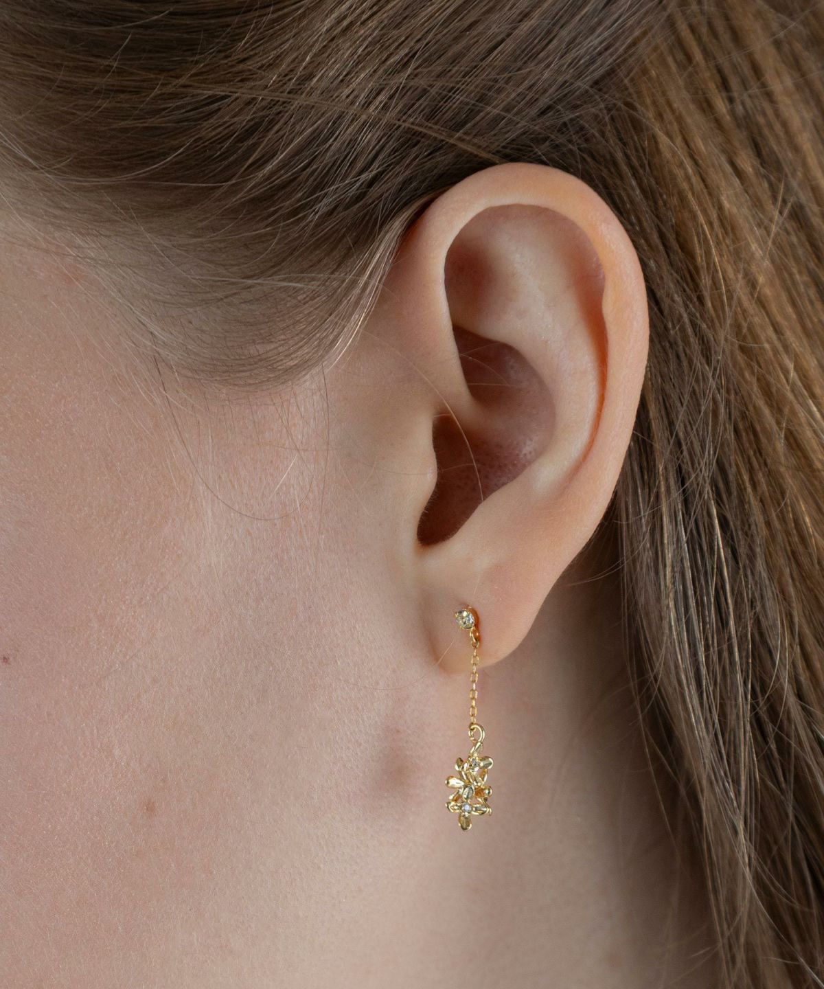 キンモクセイチェーンチタンポストピアス【MUK shady sophy】