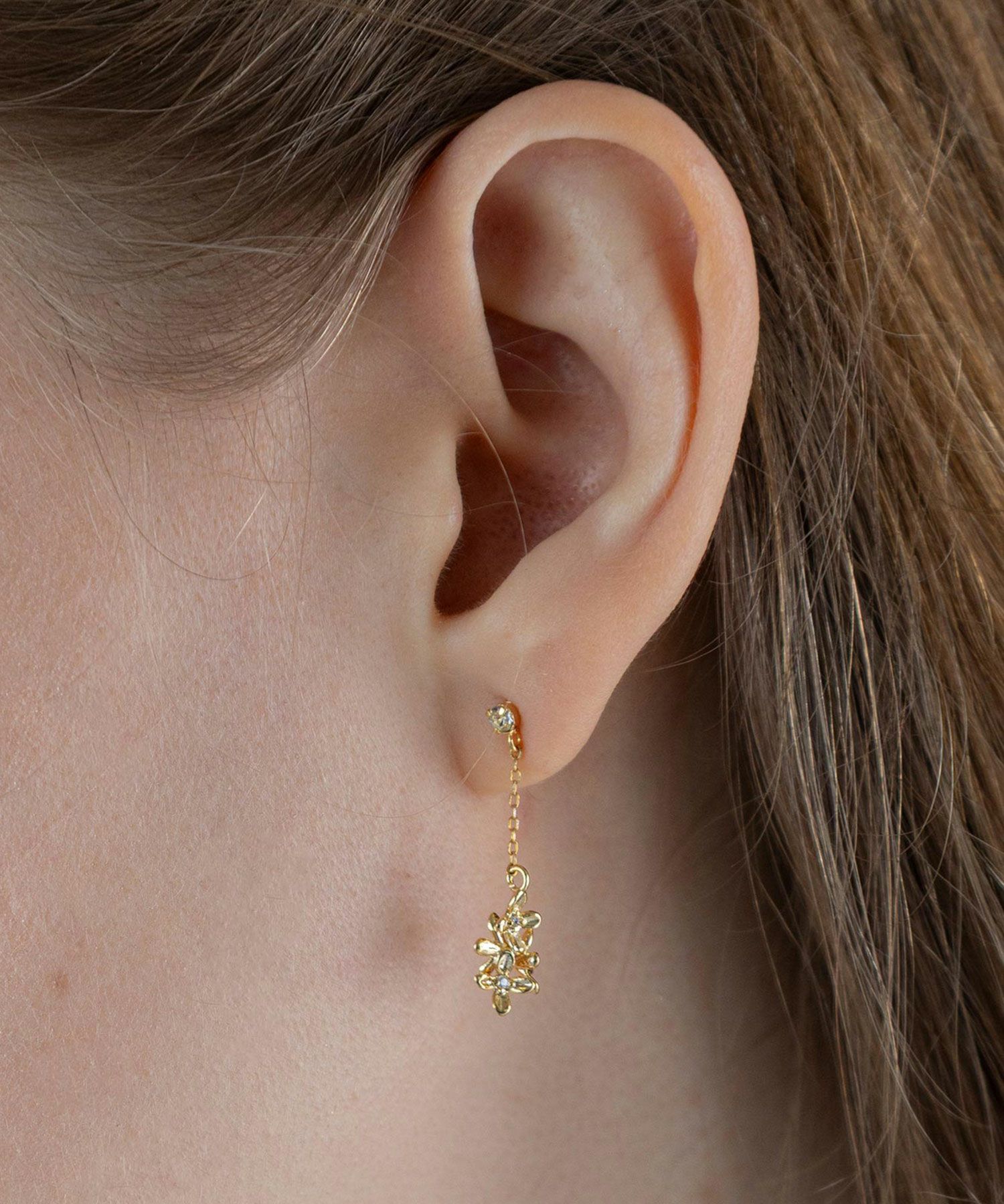 キンモクセイチェーンチタンポストピアス【MUK shady sophy】