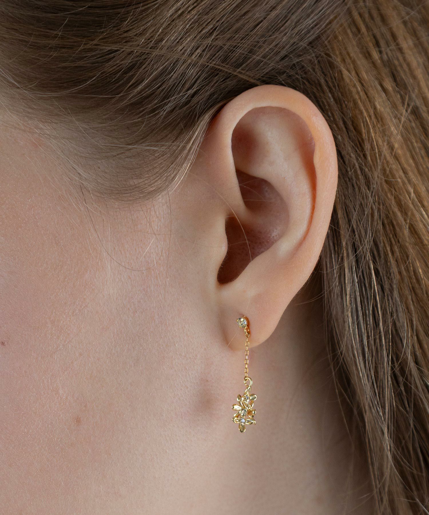 キンモクセイチェーンチタンポストピアス【MUK shady sophy】