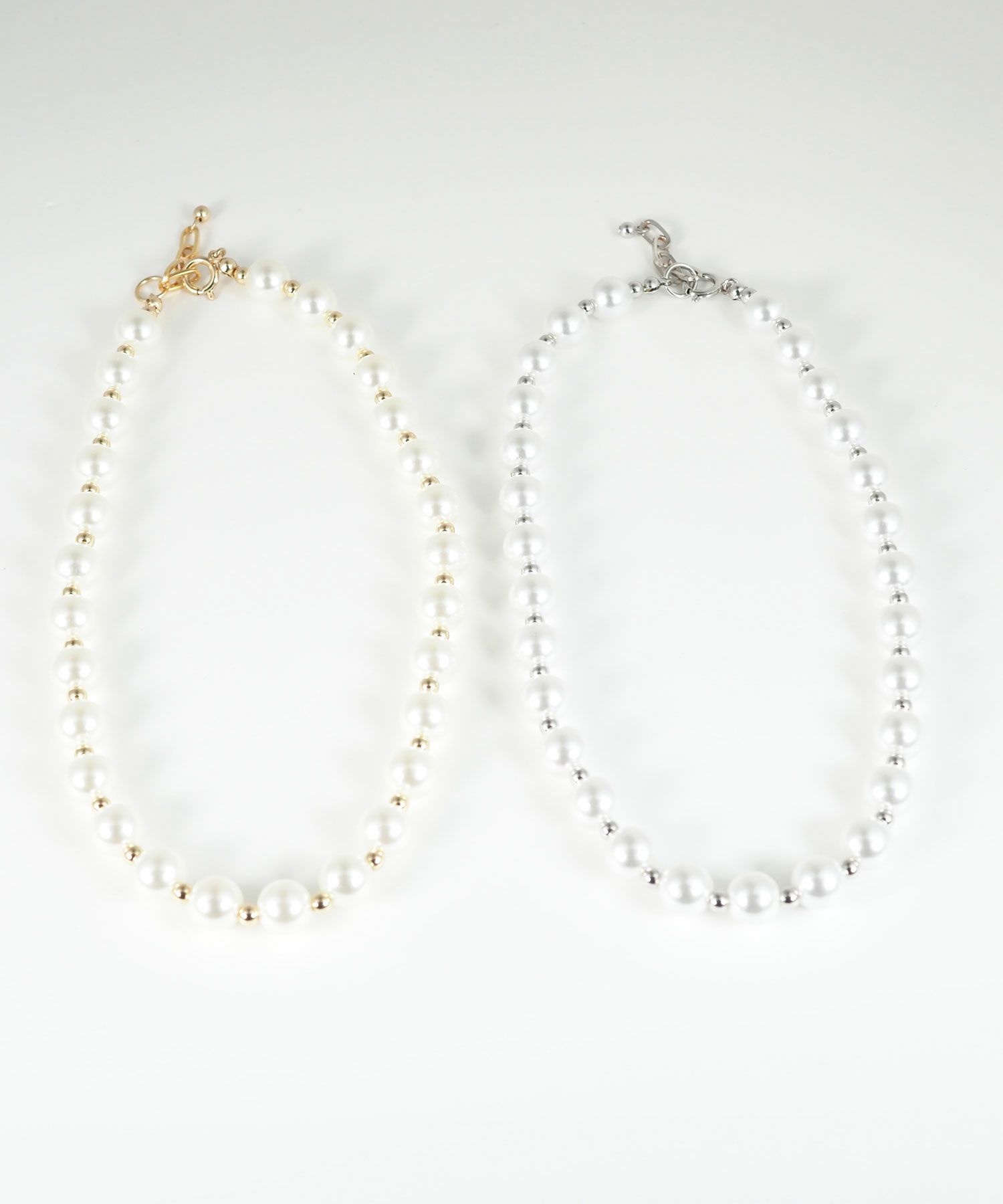 パール×メタルボールショートネックレス【MUK voyalibre】