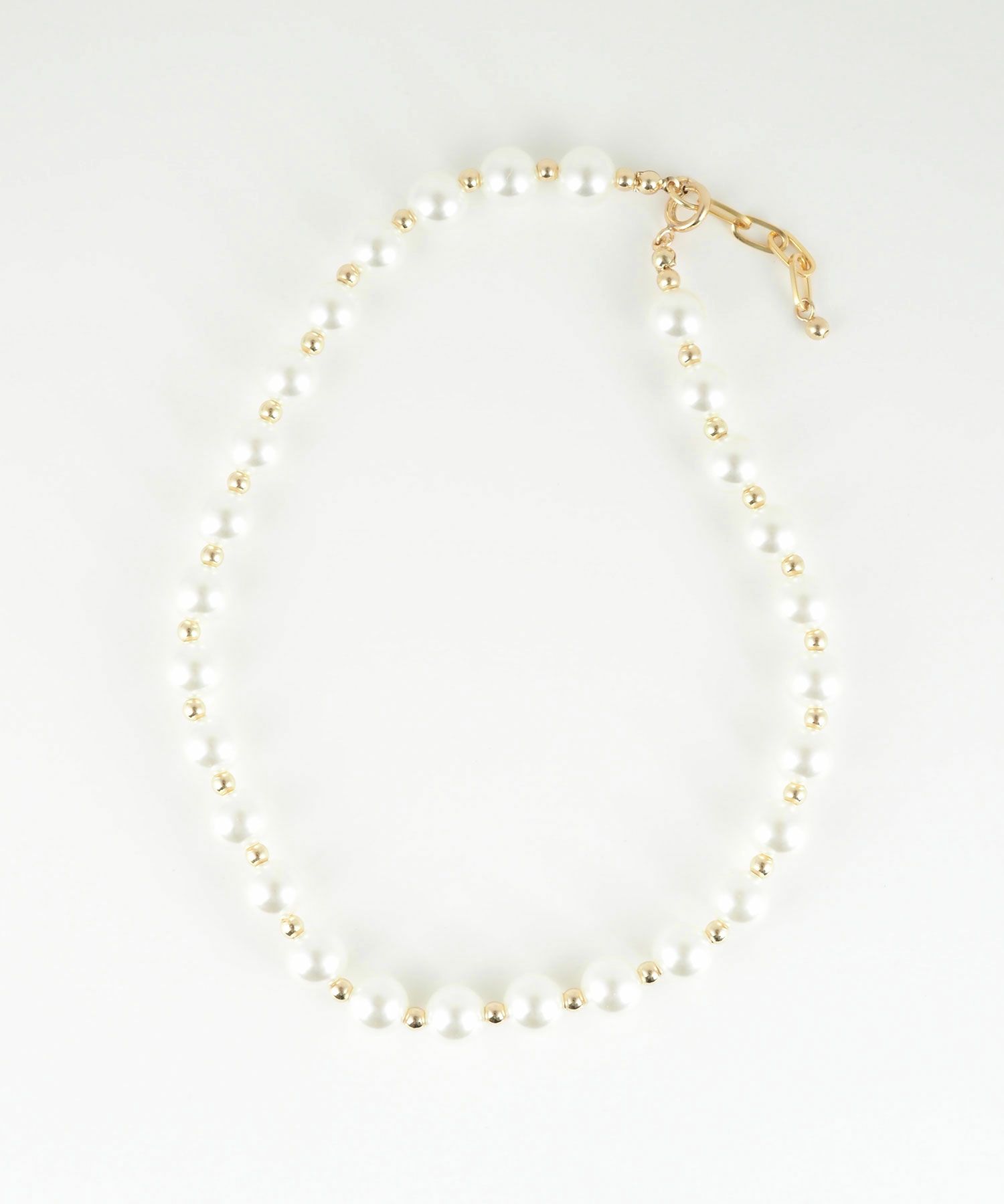 パール×メタルボールショートネックレス【MUK voyalibre】