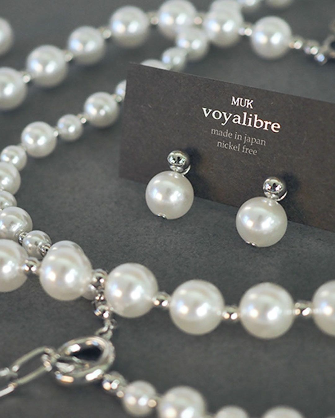 パール×メタルボールショートネックレス【MUK voyalibre】