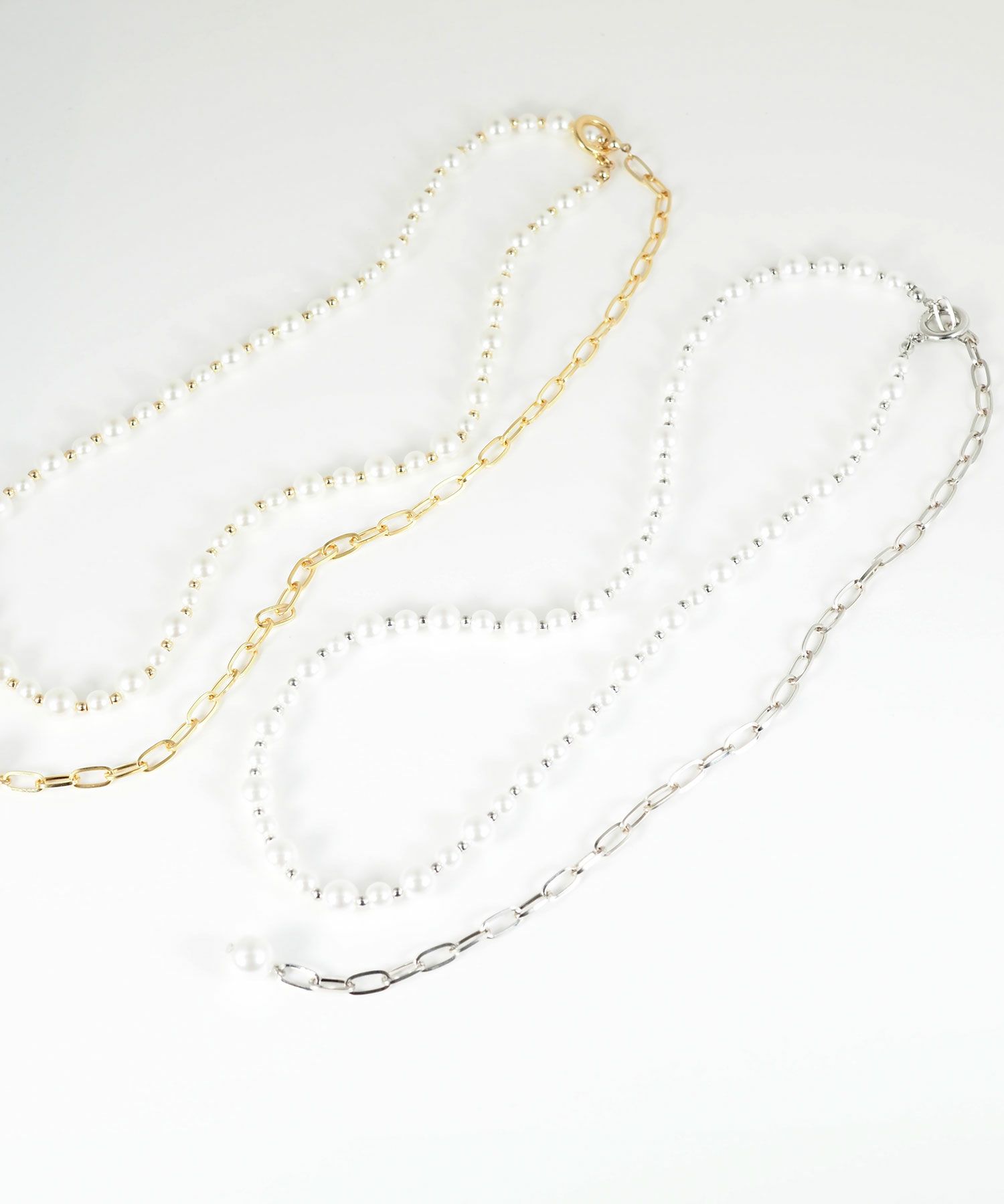 パール×メタルボールロングネックレス【MUK voyalibre】