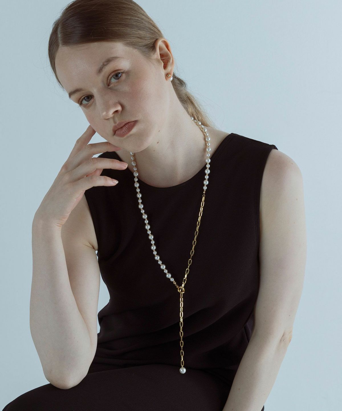 パール×メタルボールロングネックレス【MUK voyalibre】