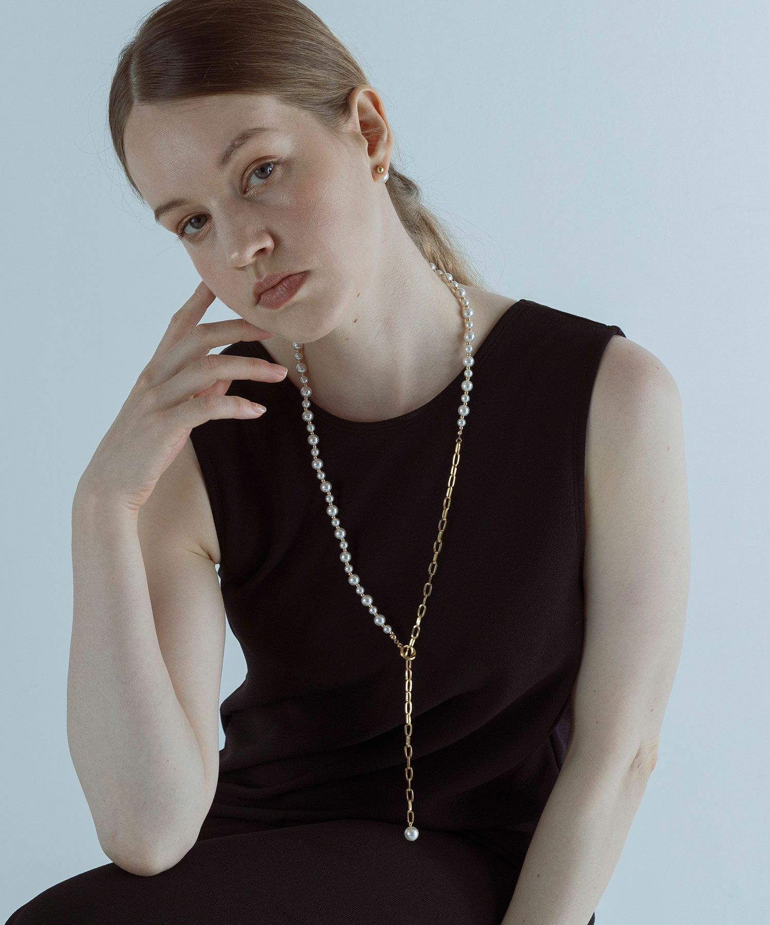 パール×メタルボールロングネックレス【MUK voyalibre】