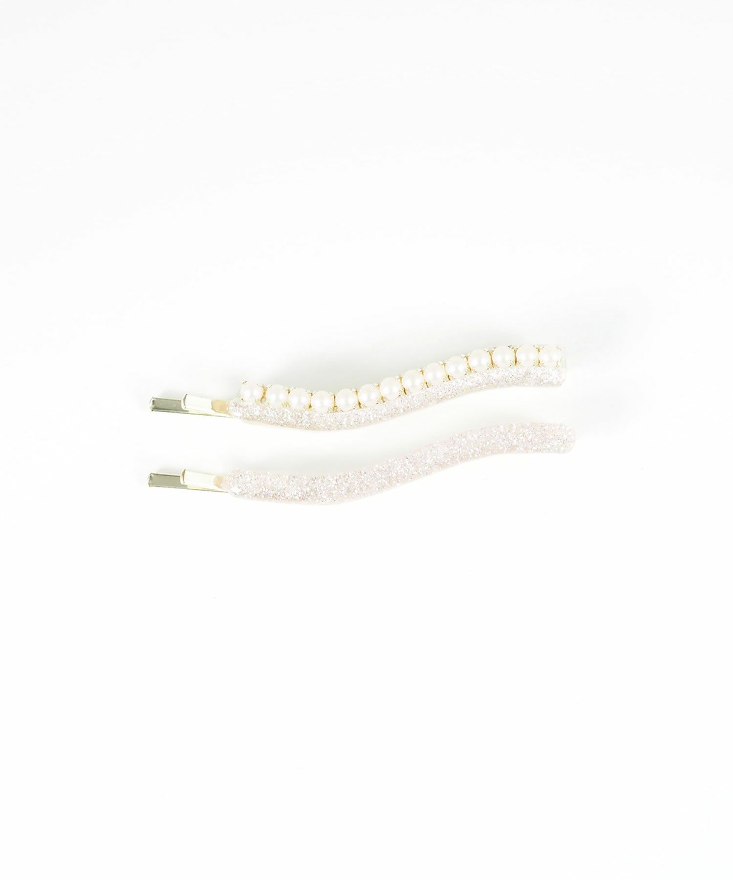 ラメウェーブラインパールセットピン