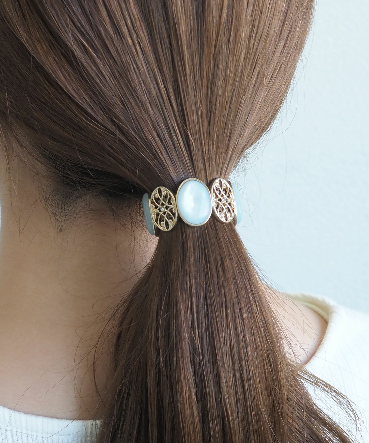 オーバルビジューレースへアリエル