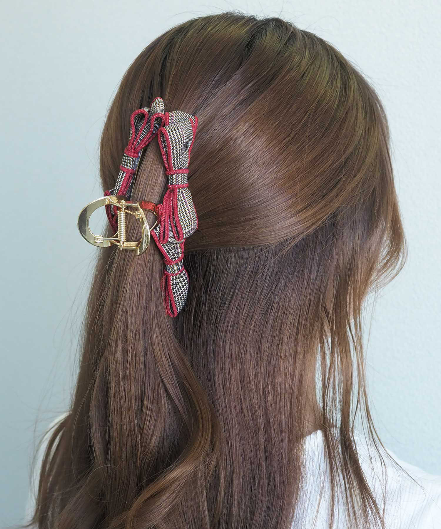 フチライングレンチェックバンスクリップ