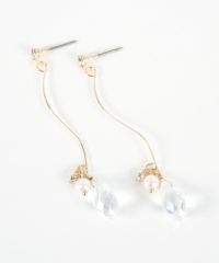 ウェーブドロップストーンピアス【Stella Aura】