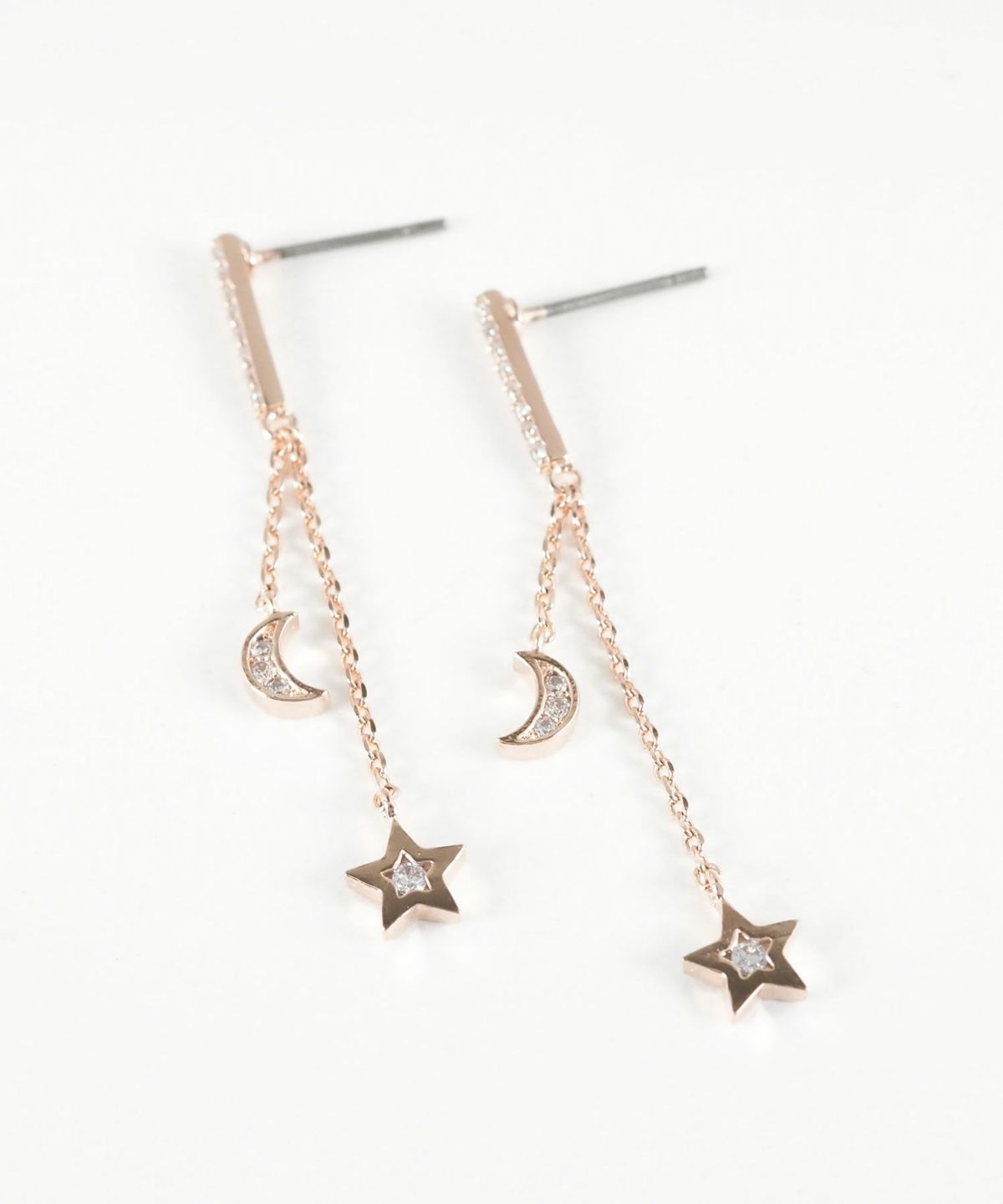 ムーンスターチェーンピアス【Stella Aura】