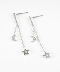 ムーンスターチェーンピアス【Stella Aura】