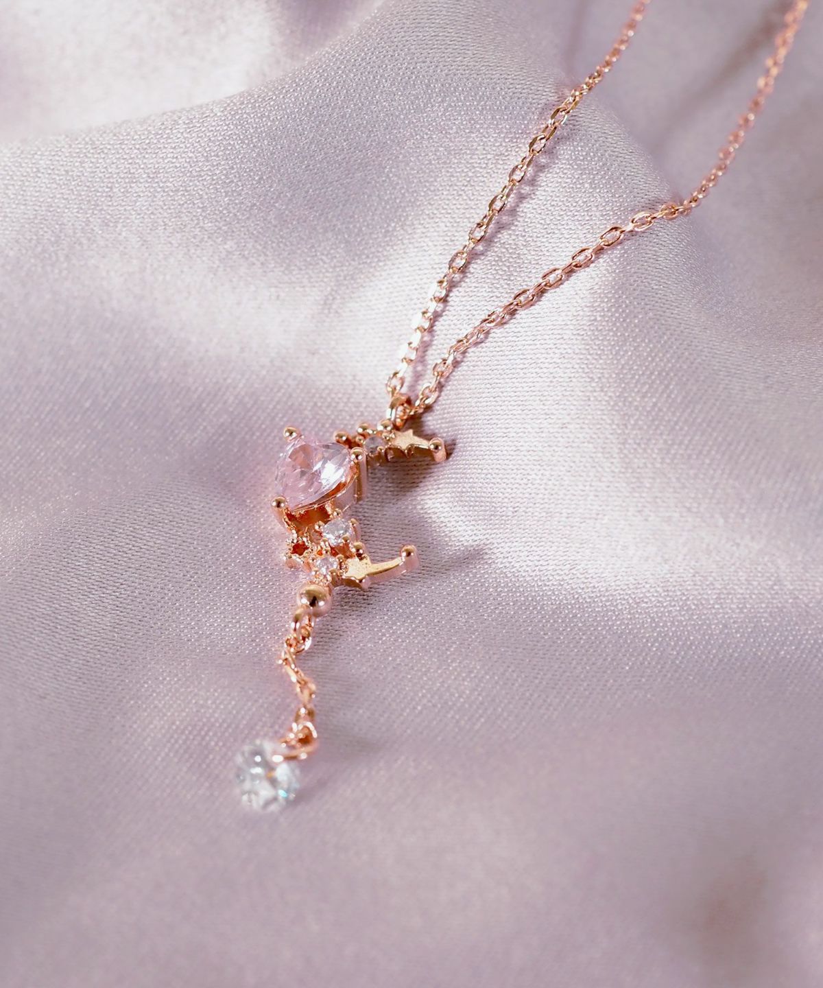 ルナハートチェーンネックレス【Stella Aura】