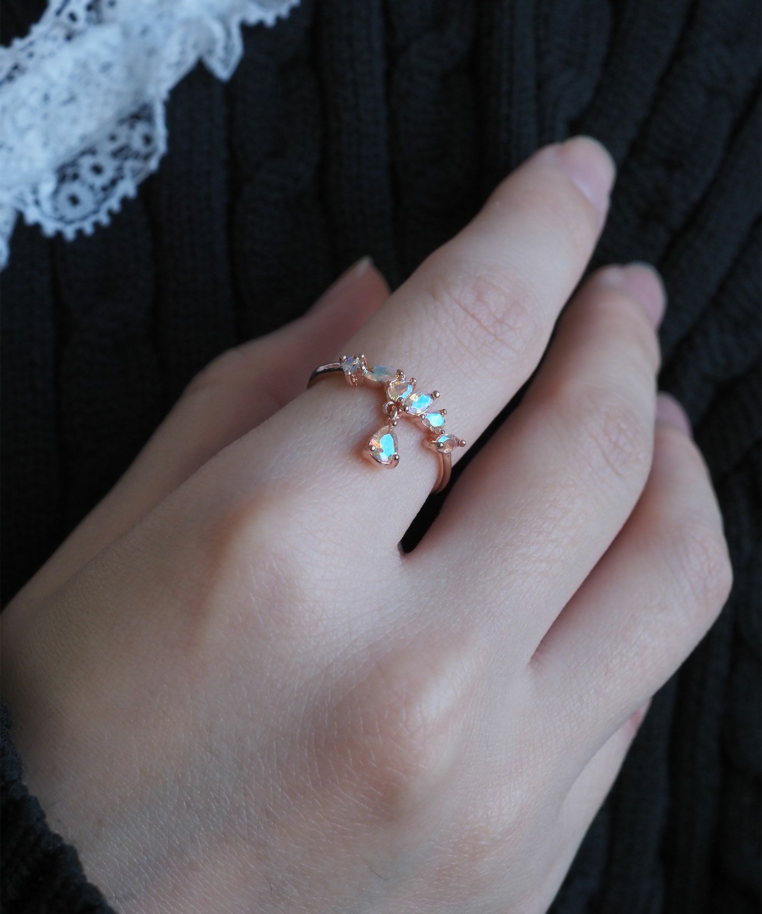 オーロラストーンリング【Stella Aura】