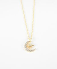 パヴェステラムーンネックレス【Stella Aura】