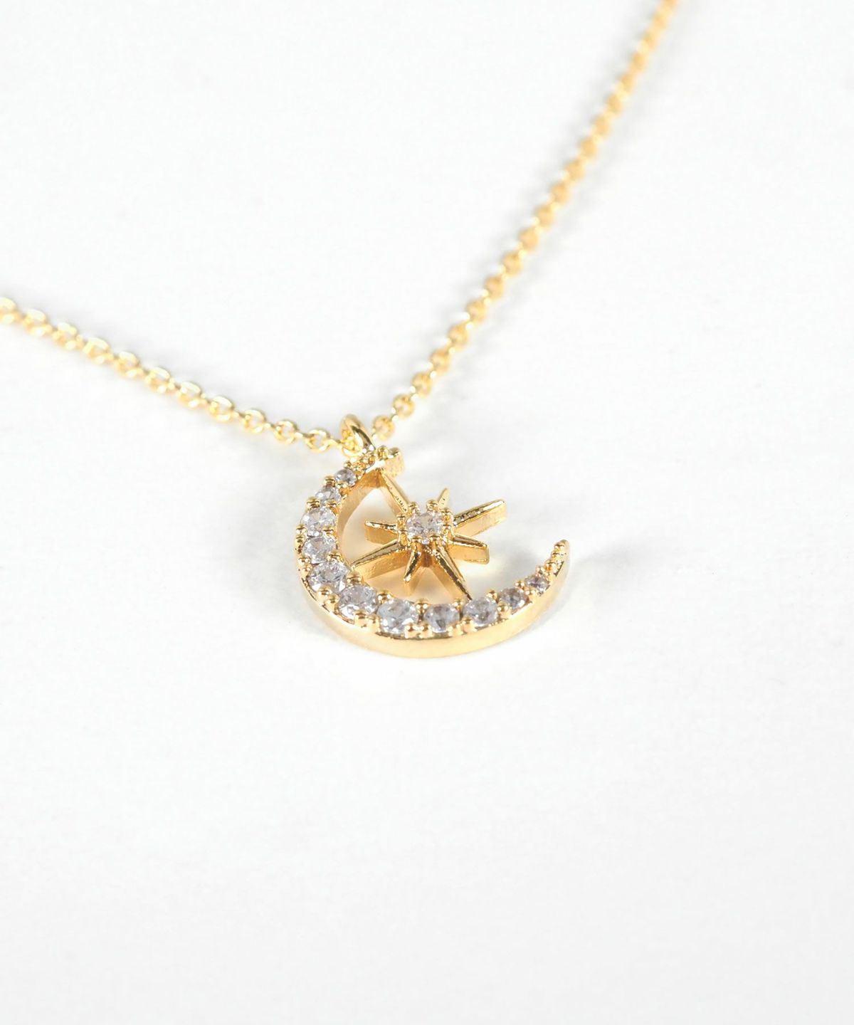 パヴェステラムーンネックレス【Stella Aura】