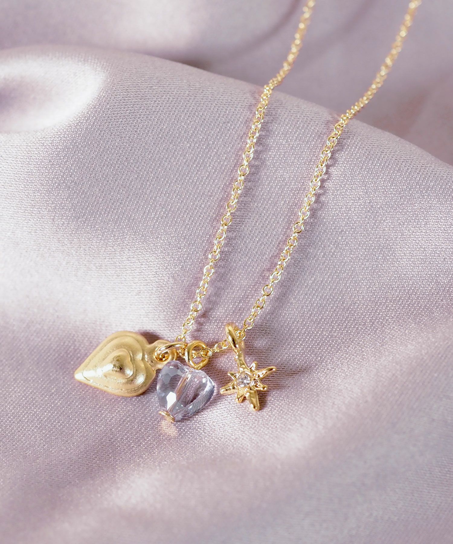 ダブルハートステラネックレス【Stella Aura】