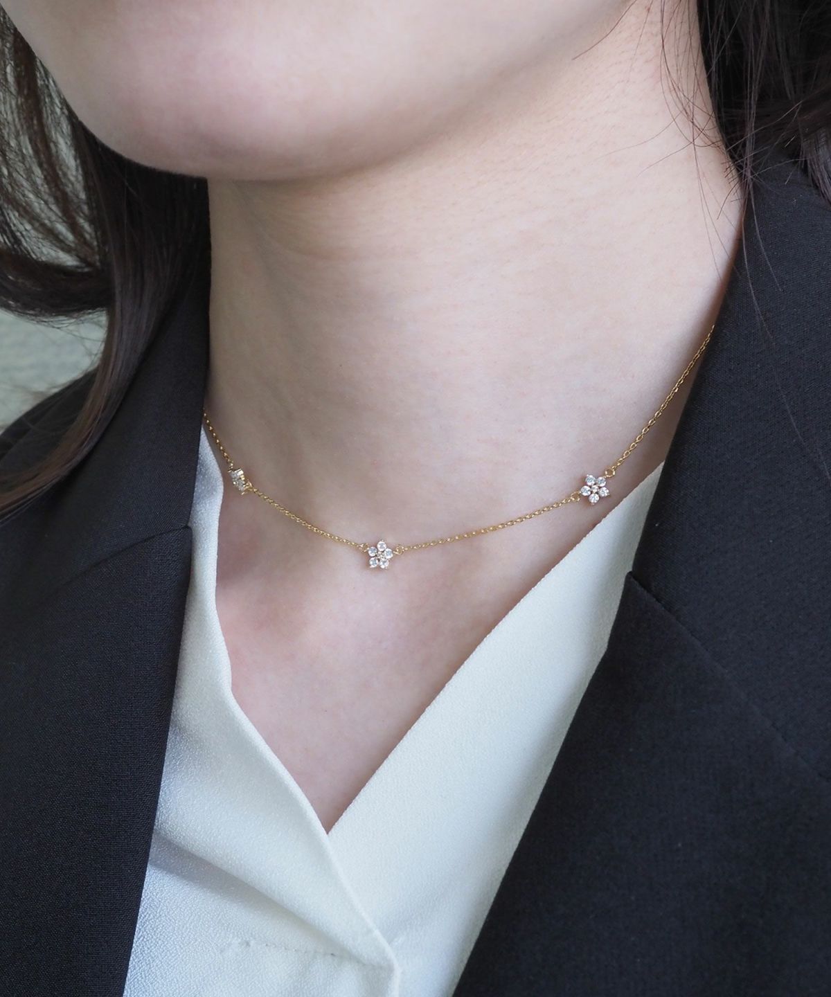 スターフラワーステーションネックレス【Stella Aura】