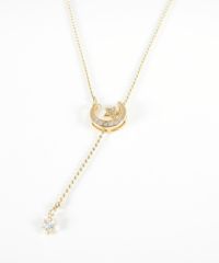 スタームーンボールチェーンY字ネックレス【Stella Aura】