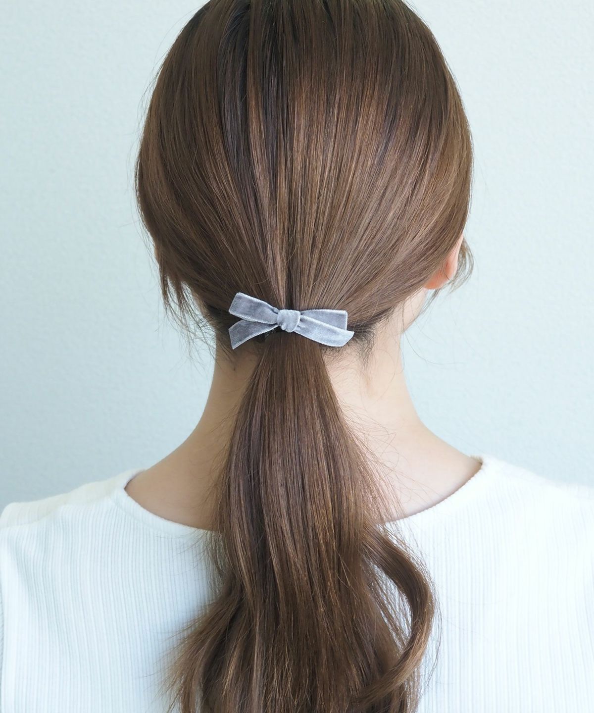 ベロアミニリボンポニーフック