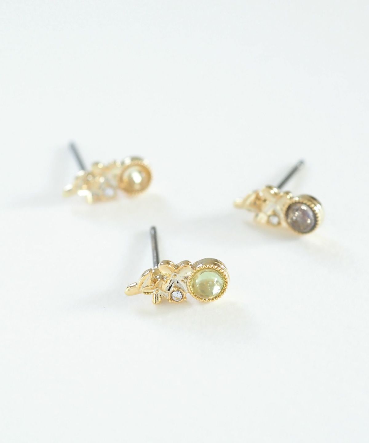 ナチュラルストーンキンモクセイチタンポストピアス【MUK Dreamy stone】