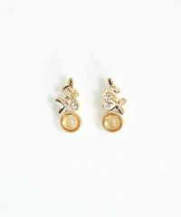 ナチュラルストーンキンモクセイチタンポストピアス【MUK Dreamy stone】