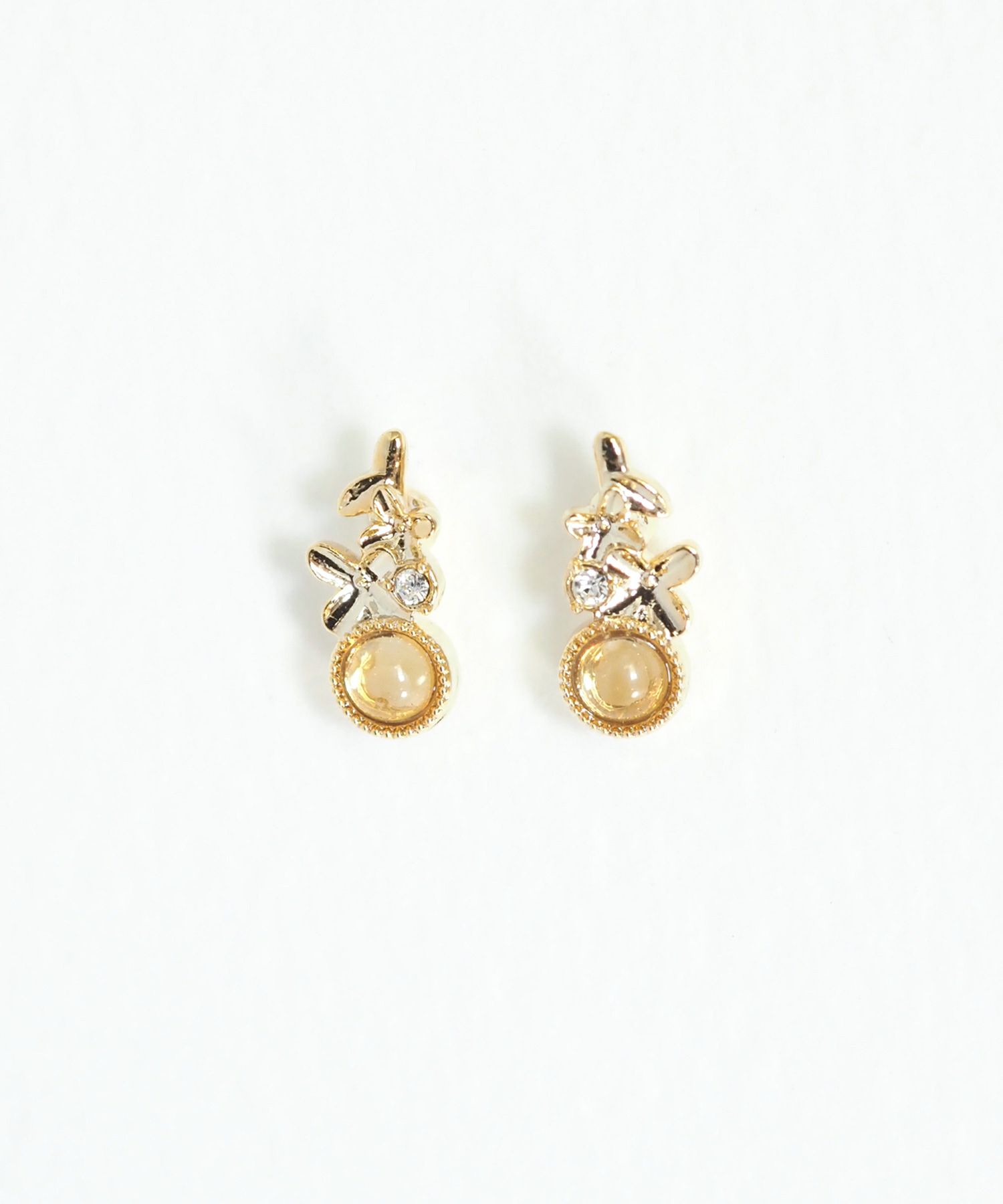 ナチュラルストーンキンモクセイチタンポストピアス【MUK Dreamy stone】