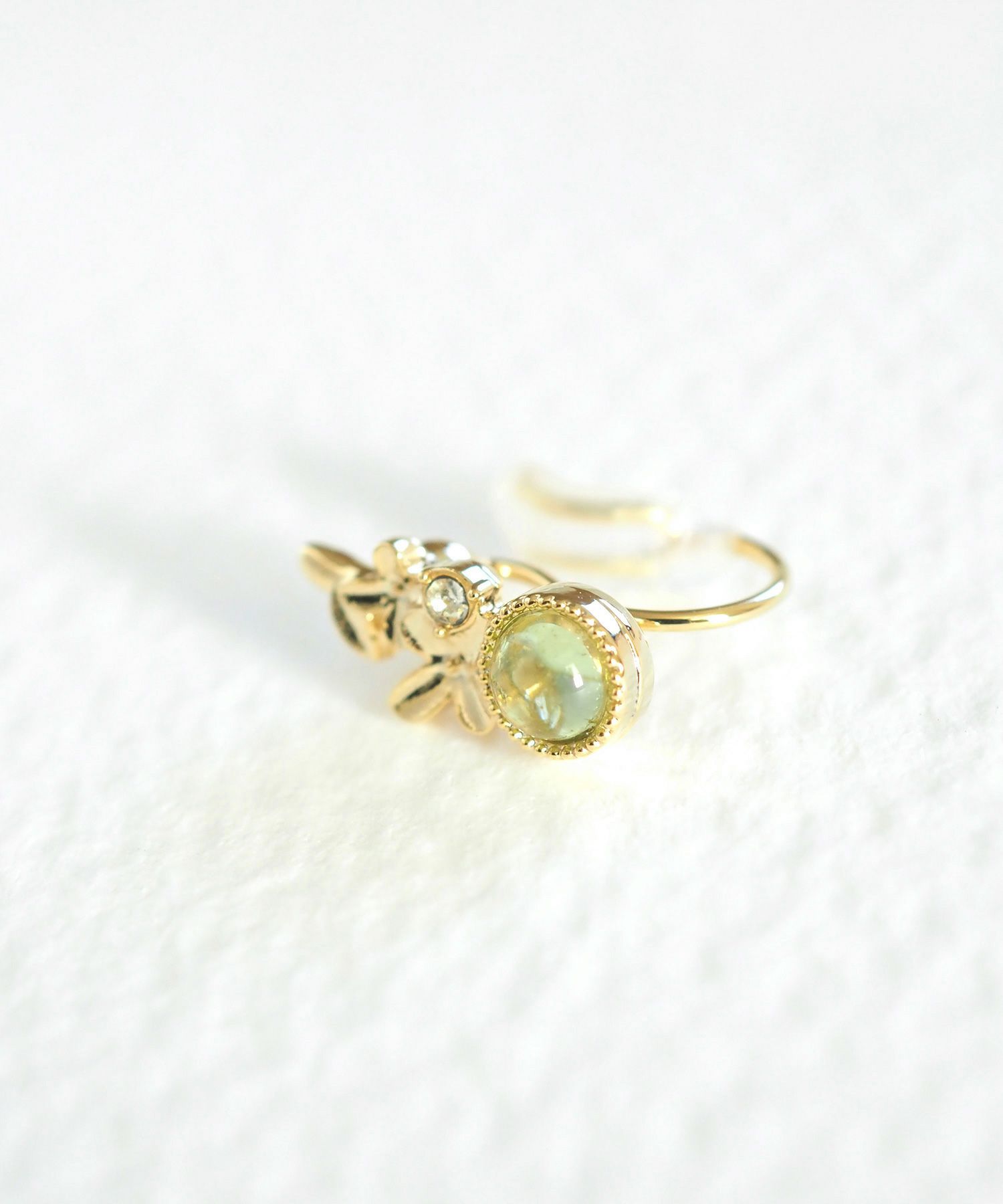 ナチュラルストーンキンモクセイノンホールイヤリング【MUK Dreamy stone】