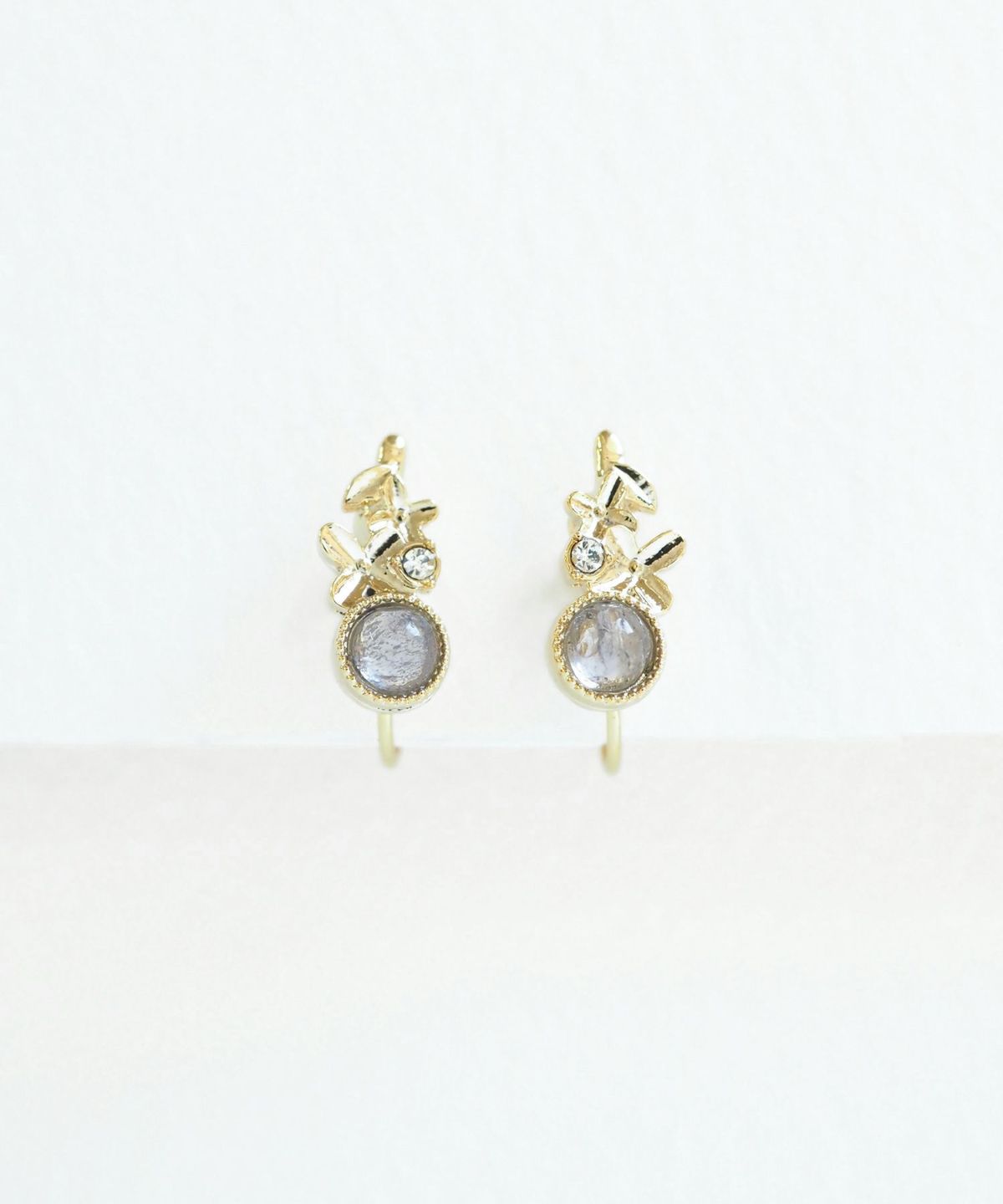 ナチュラルストーンキンモクセイノンホールイヤリング【MUK Dreamy stone】