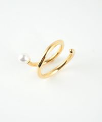 ポリッシュパールスパイラルリング