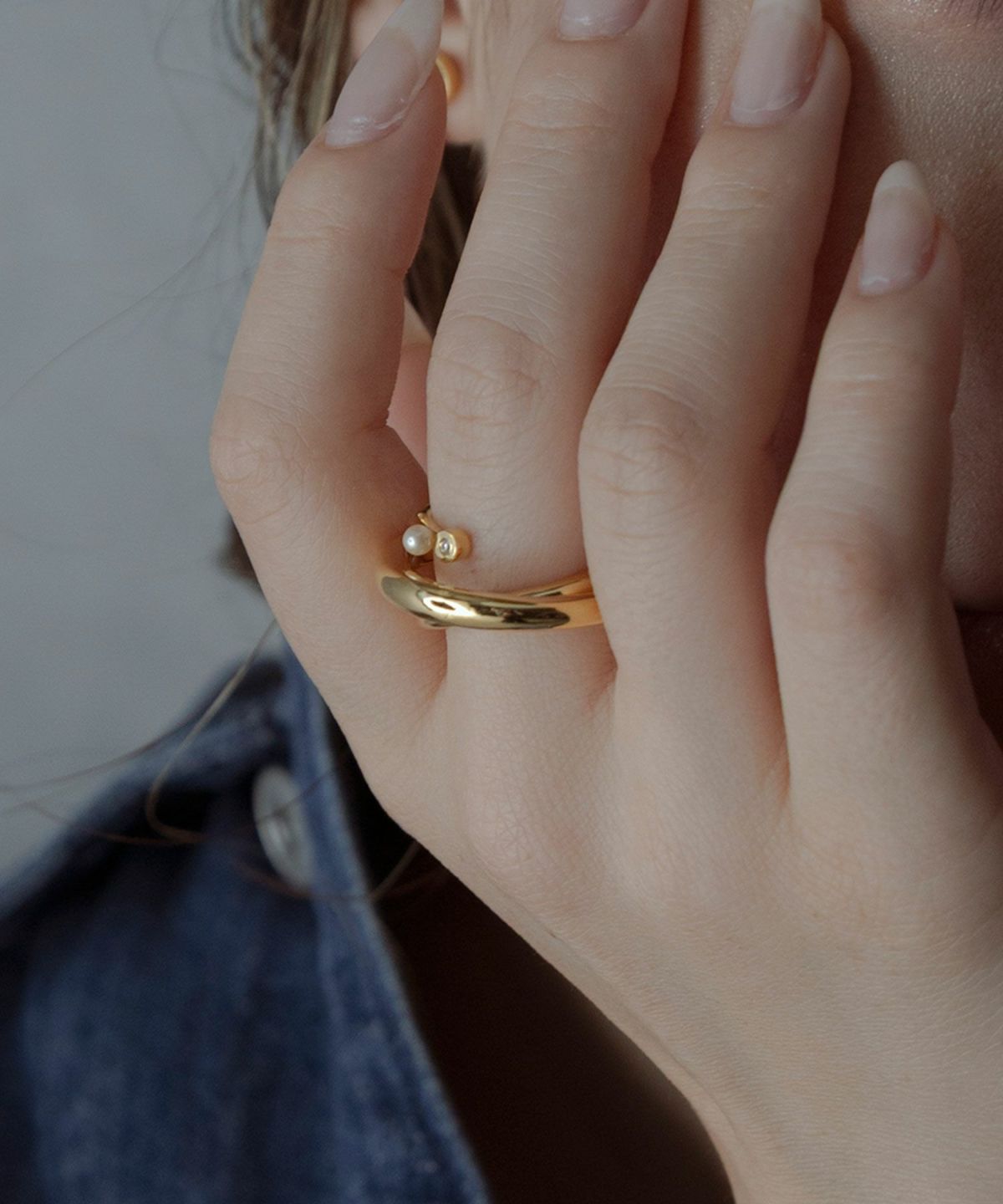 シェルパールジルコニアメタルボリュームリング