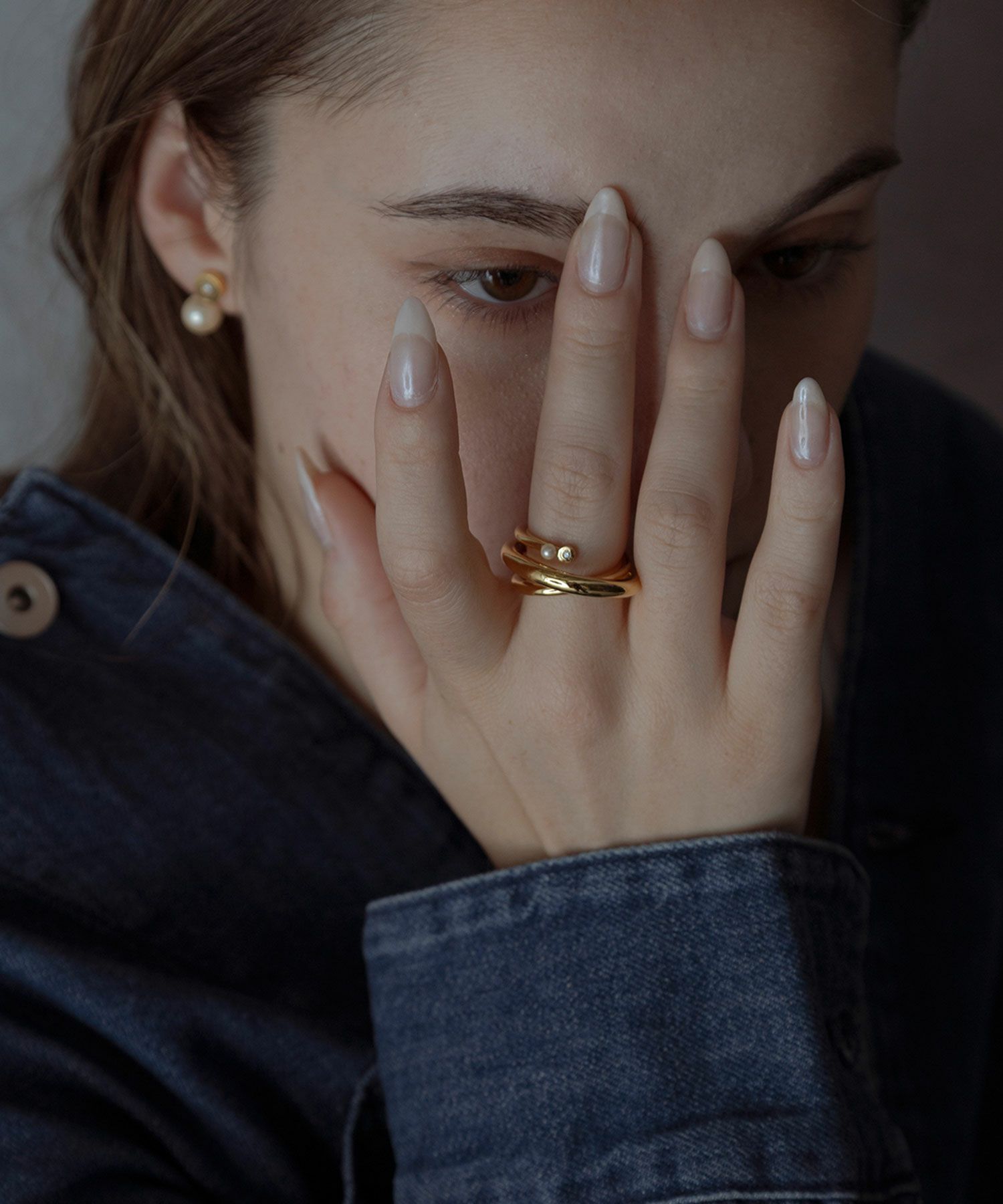 シェルパールジルコニアメタルボリュームリング